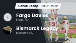 Recap: Fargo Davies  vs. Bismarck Legacy  2022