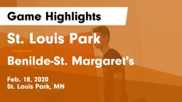 St. Louis Park  vs Benilde-St. Margaret's  Game Highlights - Feb. 18, 2020