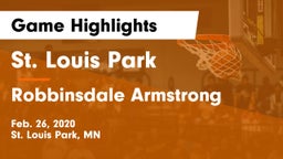 St. Louis Park  vs Robbinsdale Armstrong  Game Highlights - Feb. 26, 2020