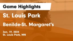 St. Louis Park  vs Benilde-St. Margaret's  Game Highlights - Jan. 19, 2024