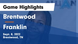 Brentwood  vs Franklin  Game Highlights - Sept. 8, 2022