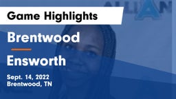 Brentwood  vs Ensworth  Game Highlights - Sept. 14, 2022