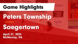 Peters Township  vs Saegertown Game Highlights - April 27, 2024