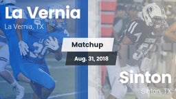 Matchup: La Vernia High vs. Sinton  2018