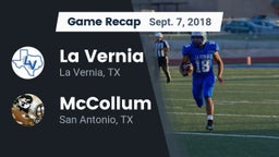 Recap: La Vernia  vs. McCollum  2018