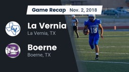 Recap: La Vernia  vs. Boerne  2018