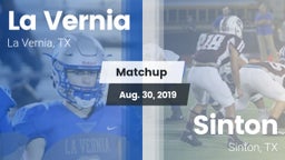 Matchup: La Vernia High vs. Sinton  2019