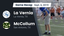 Recap: La Vernia  vs. McCollum  2019