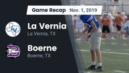 Recap: La Vernia  vs. Boerne  2019