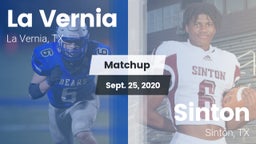 Matchup: La Vernia High vs. Sinton  2020