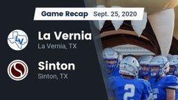 Recap: La Vernia  vs. Sinton  2020