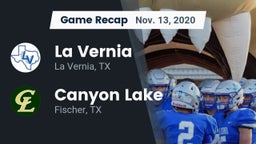 Recap: La Vernia  vs. Canyon Lake  2020