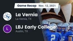 Recap: La Vernia  vs. LBJ Early College  2021