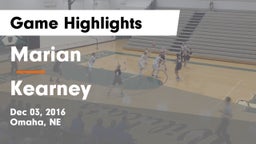 Marian  vs Kearney  Game Highlights - Dec 03, 2016