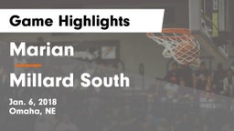 Marian  vs Millard South  Game Highlights - Jan. 6, 2018