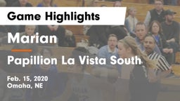 Marian  vs Papillion La Vista South  Game Highlights - Feb. 15, 2020