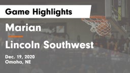 Marian  vs Lincoln Southwest  Game Highlights - Dec. 19, 2020