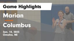 Marian  vs Columbus  Game Highlights - Jan. 14, 2023