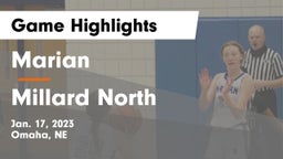 Marian  vs Millard North   Game Highlights - Jan. 17, 2023