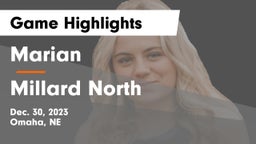 Marian  vs Millard North   Game Highlights - Dec. 30, 2023