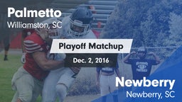 Matchup: Palmetto  vs. Newberry  2016