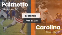 Matchup: Palmetto  vs. Carolina  2017