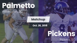 Matchup: Palmetto  vs. Pickens  2018