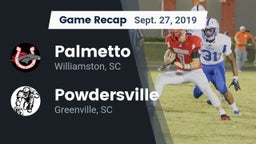 Recap: Palmetto  vs. Powdersville  2019