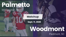 Matchup: Palmetto  vs. Woodmont  2020