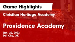Christian Heritage Academy vs Providence Academy Game Highlights - Jan. 20, 2022