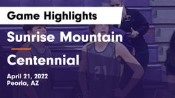 Sunrise Mountain  vs Centennial Game Highlights - April 21, 2022