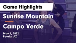 Sunrise Mountain  vs Campo Verde  Game Highlights - May 6, 2022