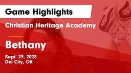 Christian Heritage Academy vs Bethany  Game Highlights - Sept. 29, 2023