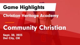Christian Heritage Academy vs Community Christian  Game Highlights - Sept. 30, 2023