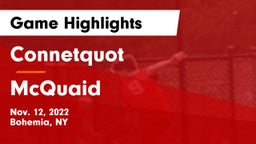 Connetquot  vs McQuaid  Game Highlights - Nov. 12, 2022