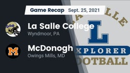 Recap: La Salle College  vs. McDonogh  2021