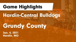 Hardin-Central Bulldogs vs Grundy County  Game Highlights - Jan. 4, 2021