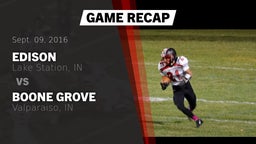Recap: Edison  vs. Boone Grove  2016