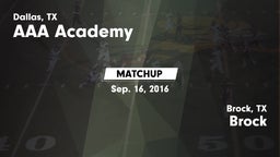 Matchup: AAA Academy vs. Brock  2016