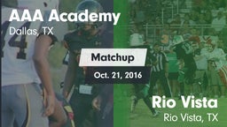 Matchup: AAA Academy vs. Rio Vista  2016