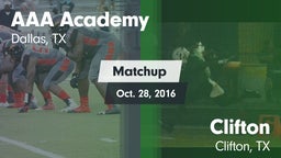 Matchup: AAA Academy vs. Clifton  2016