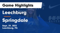 Leechburg  vs Springdale Game Highlights - Sept. 29, 2022
