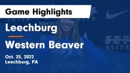 Leechburg  vs Western Beaver Game Highlights - Oct. 25, 2022
