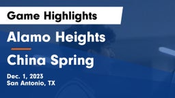 Alamo Heights  vs China Spring  Game Highlights - Dec. 1, 2023