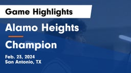 Alamo Heights  vs Champion  Game Highlights - Feb. 23, 2024