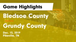 Bledsoe County  vs Grundy County  Game Highlights - Dec. 13, 2019