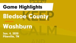 Bledsoe County  vs Washburn  Game Highlights - Jan. 4, 2020