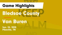 Bledsoe County  vs Van Buren  Game Highlights - Jan. 24, 2020