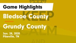 Bledsoe County  vs Grundy County  Game Highlights - Jan. 28, 2020