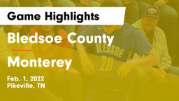 Bledsoe County  vs Monterey  Game Highlights - Feb. 1, 2022
